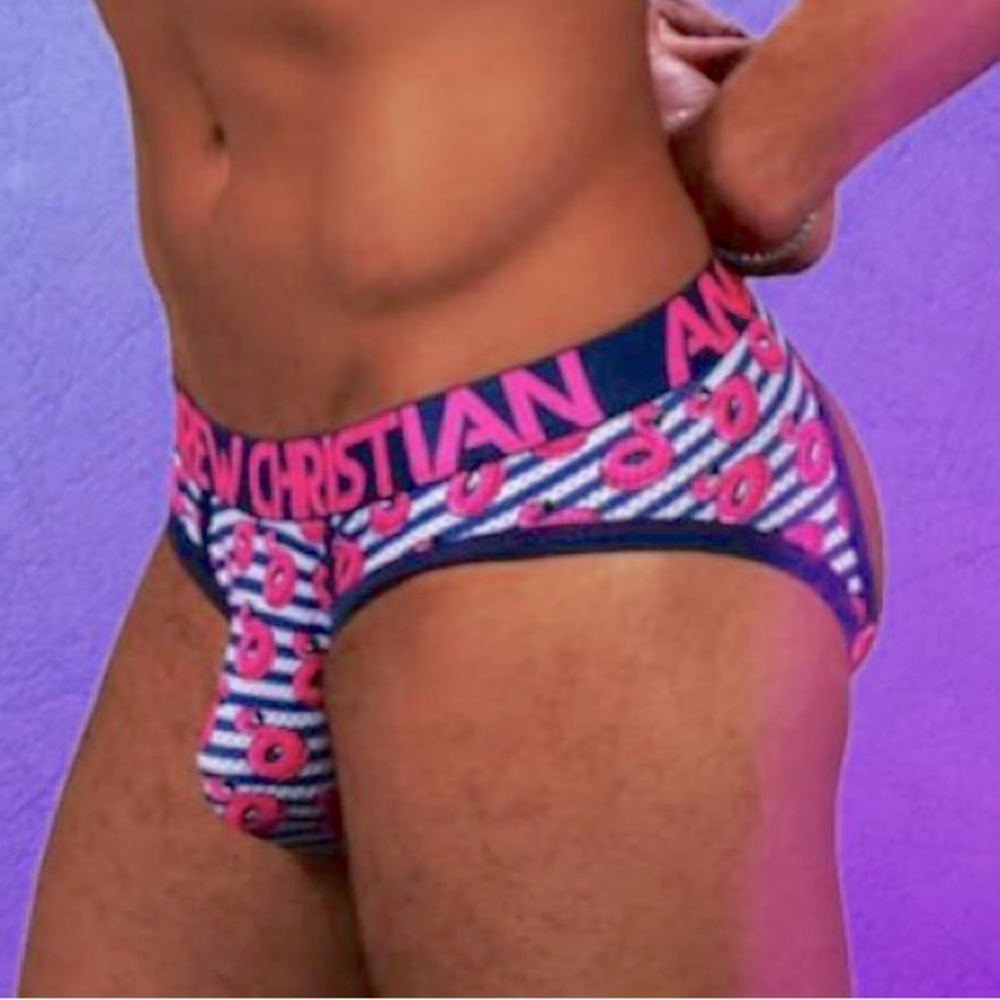 NEW Andrew Christian Men's Flamingo Pool Locker Room Jock Underwear Size XL MESH